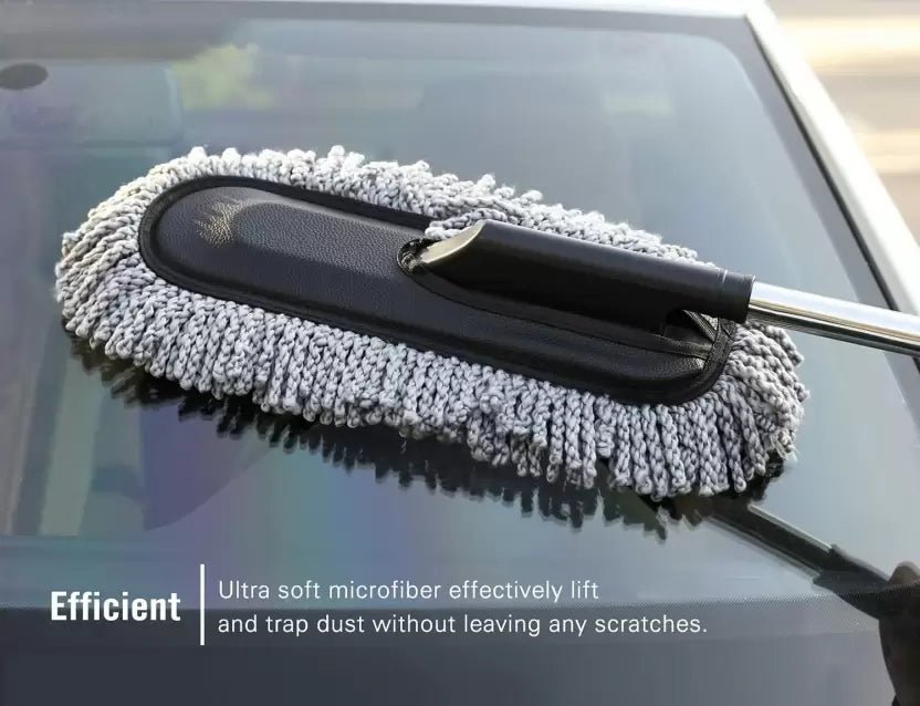 Super Soft Microfiber Car Duster Exterior with Extendable Handle, Car Brush Duster for Car Cleaning Dusting - mamacleanin